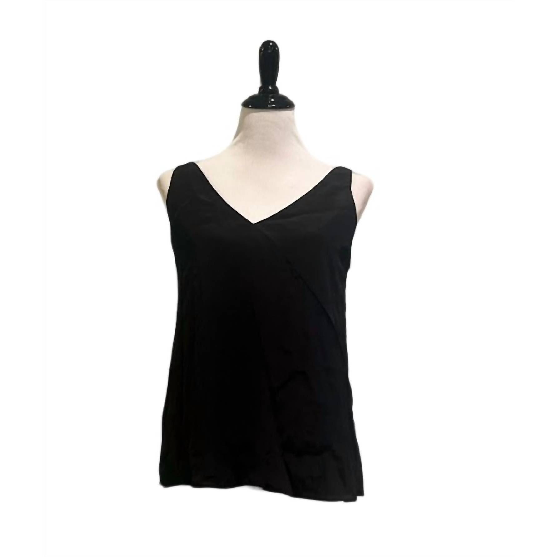 New Lavender Brown V-Neck Cami Top In Black